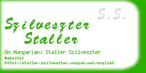 szilveszter staller business card